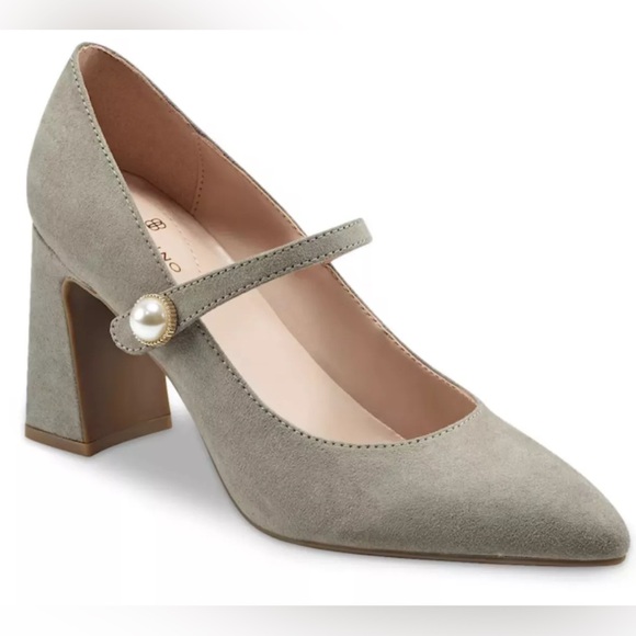Bandolino Shoes - Bandolino Taupe Mary Jane Heels with Pearl Accent
